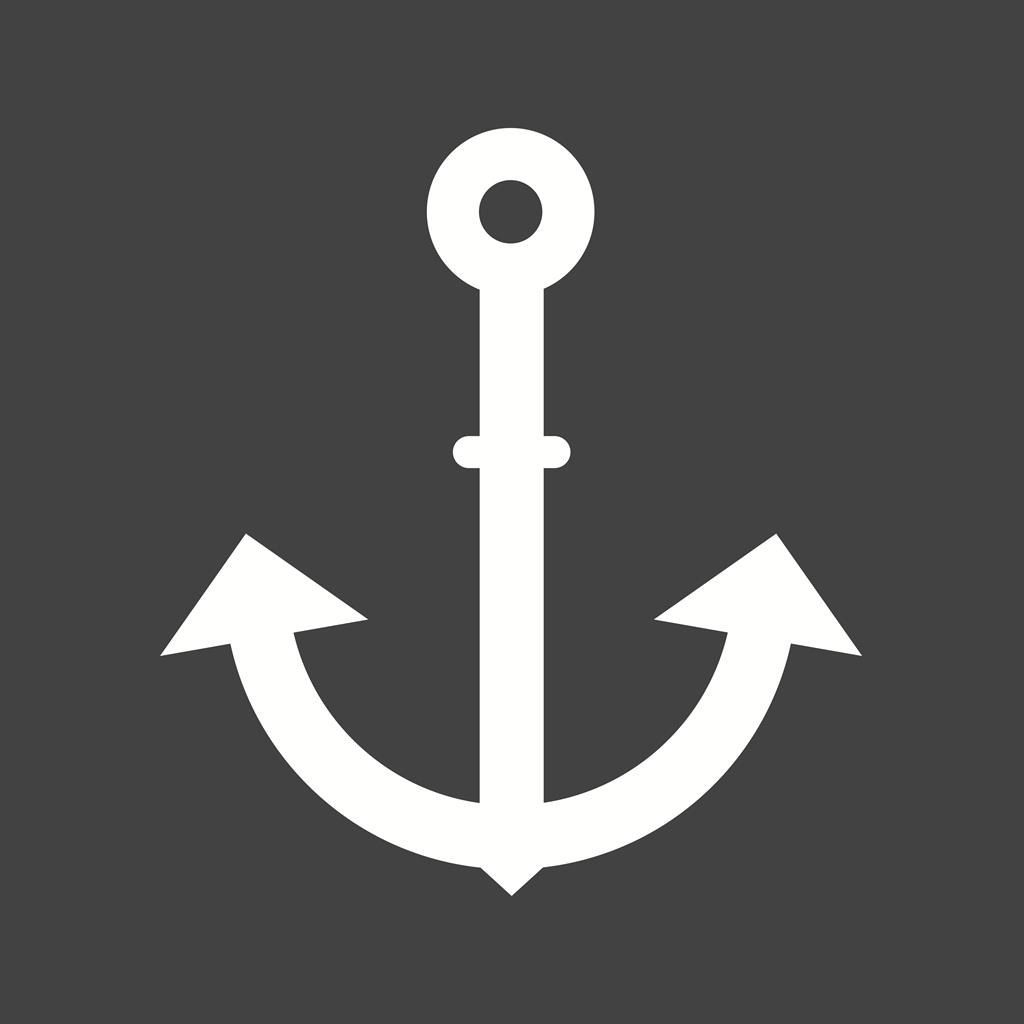 Anchor I Glyph Inverted Icon