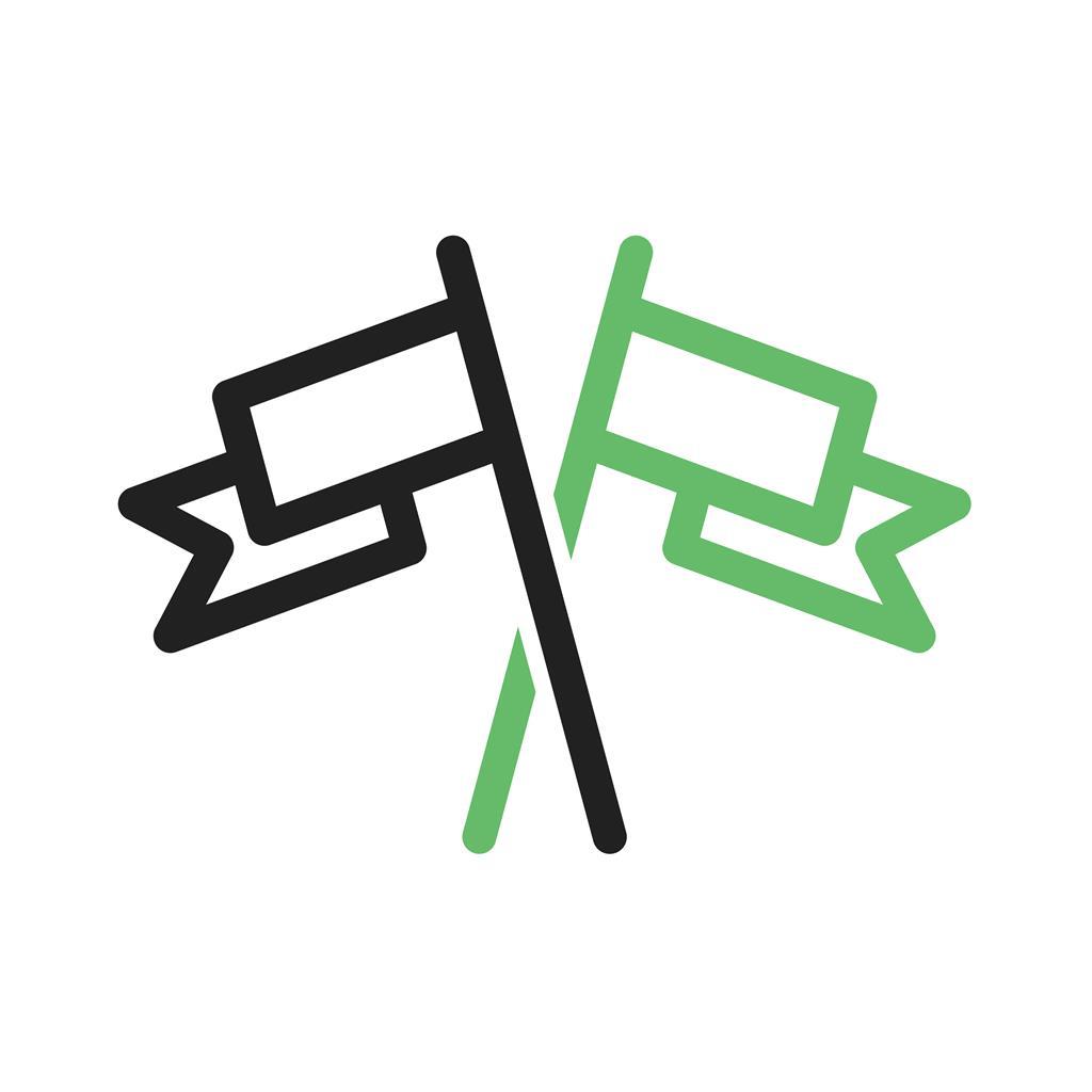 Flags Line Green Black Icon