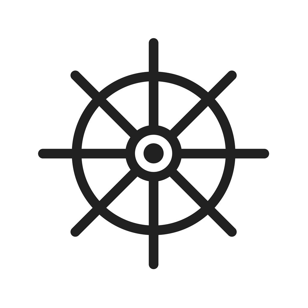 Ship Wheel Line Icon