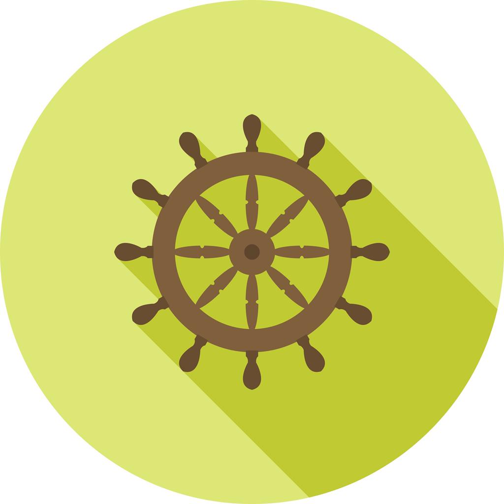 Ship Wheel Flat Shadowed Icon