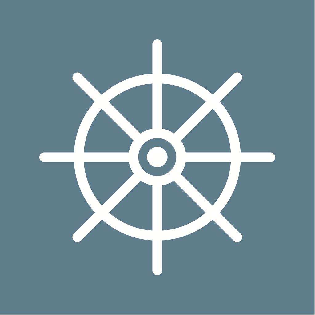 Ship Wheel Line Multicolor B/G Icon