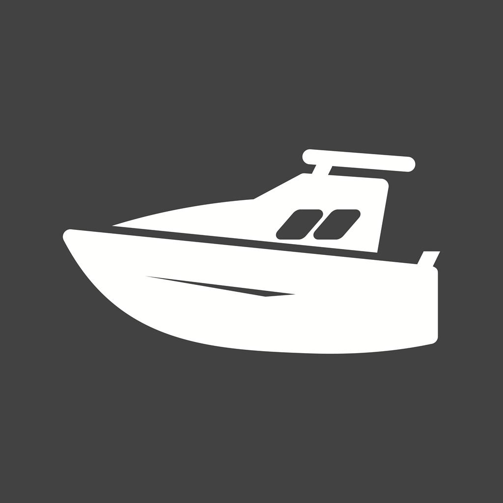 Yacht Glyph Inverted Icon