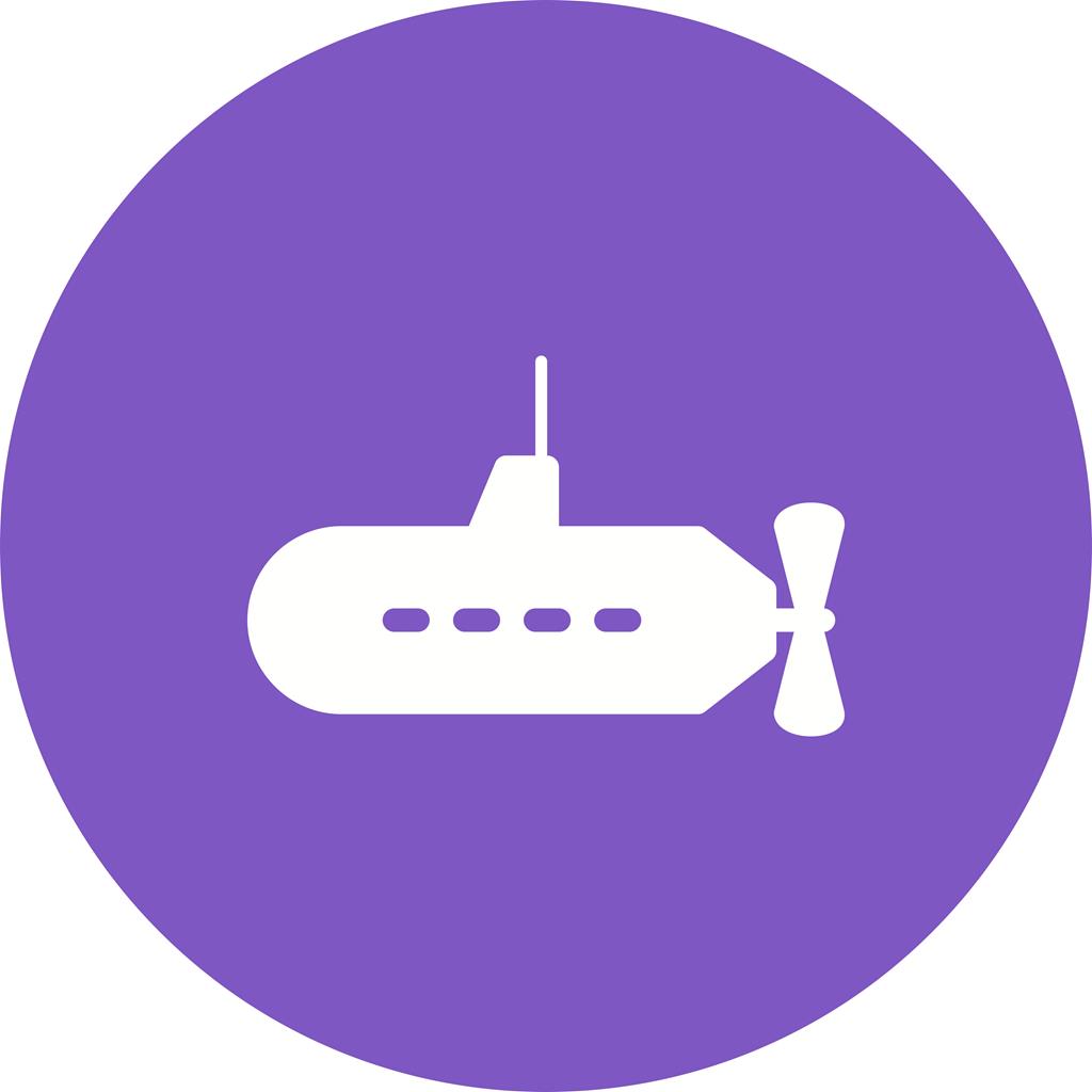 Submarine Flat Round Icon