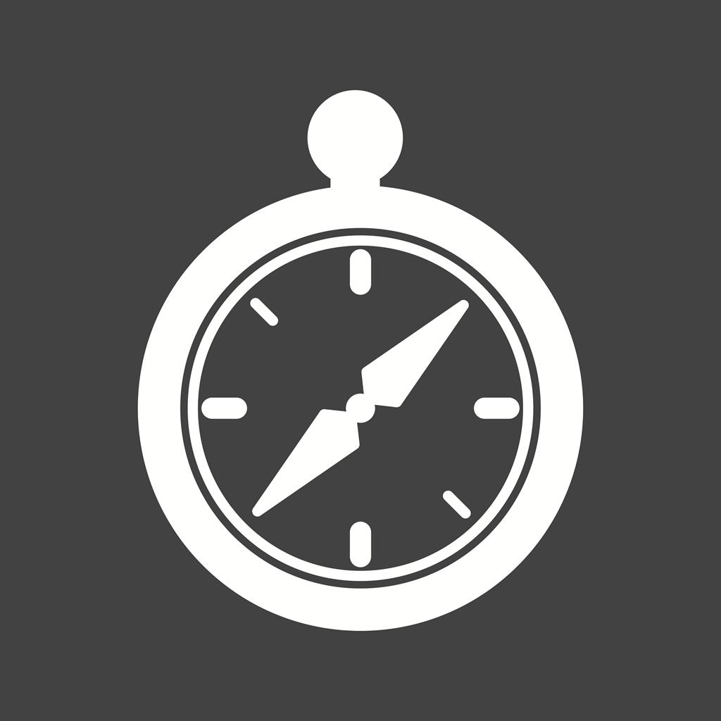 Compass Glyph Inverted Icon
