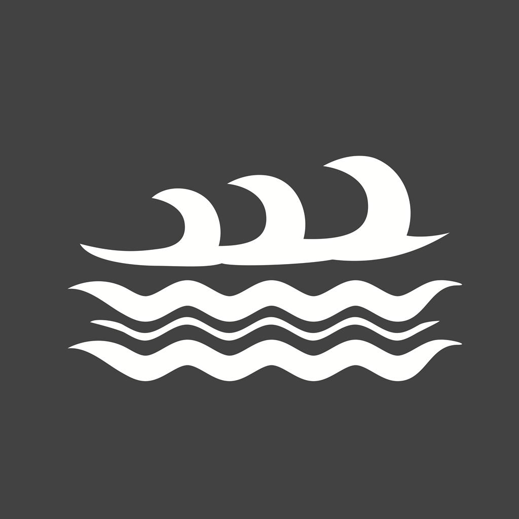 Waves I Glyph Inverted Icon