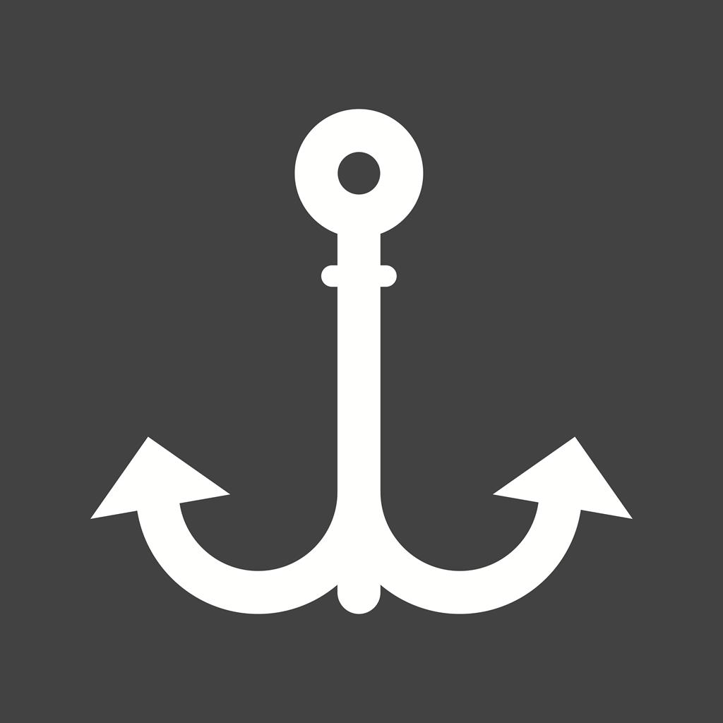Anchor II Glyph Inverted Icon