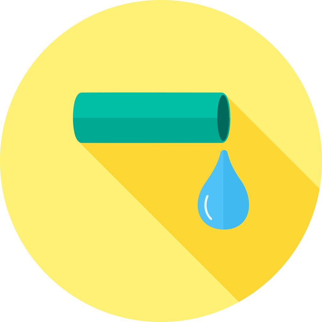 Water Pipe Flat Shadowed Icon - IconBunny