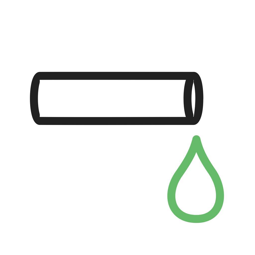 Water Pipe Line Green Black Icon - IconBunny