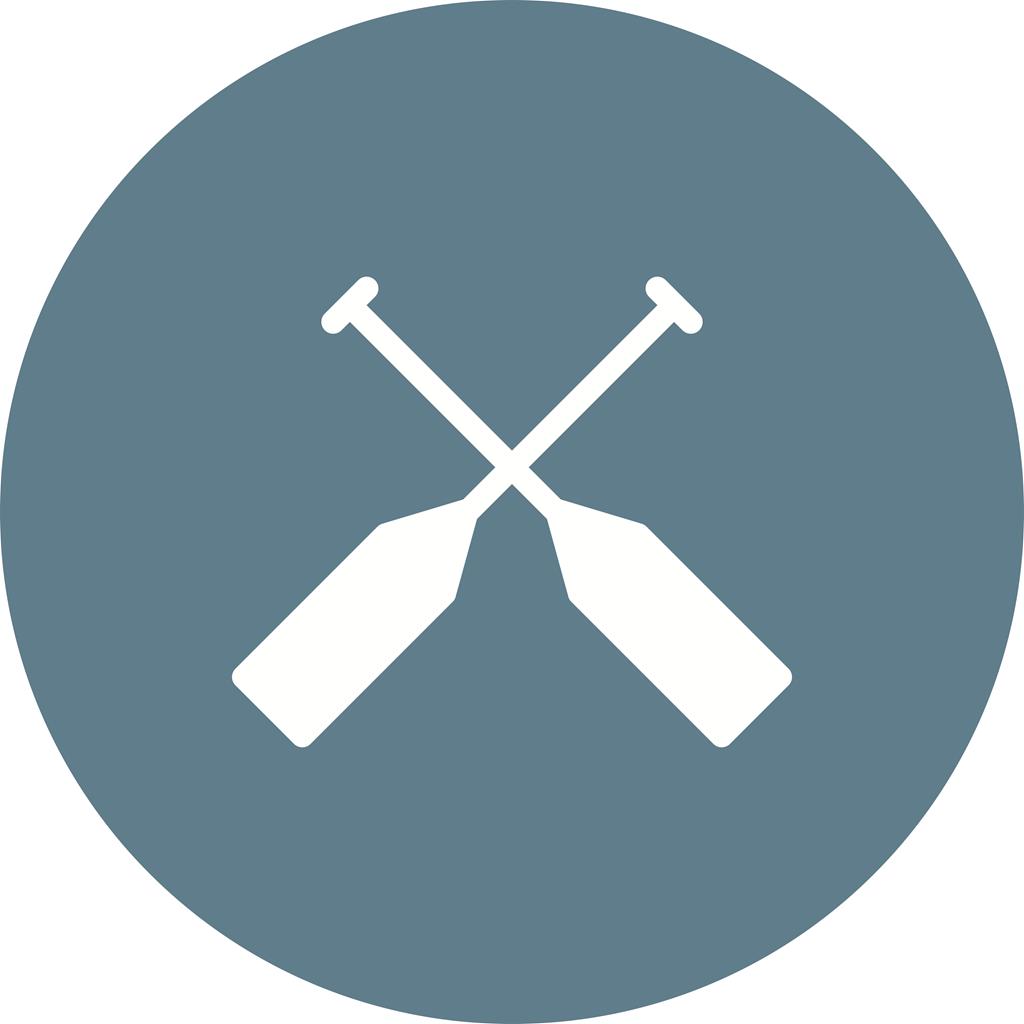 Oars Flat Round Icon