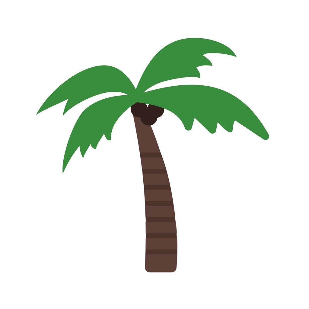 Coconut Tree Flat Multicolor Icon