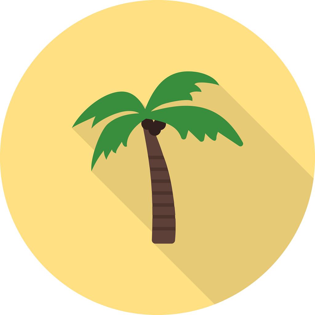 Coconut Tree Flat Shadowed Icon