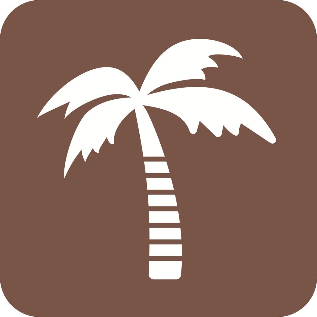 Coconut Tree Flat Round Corner Icon