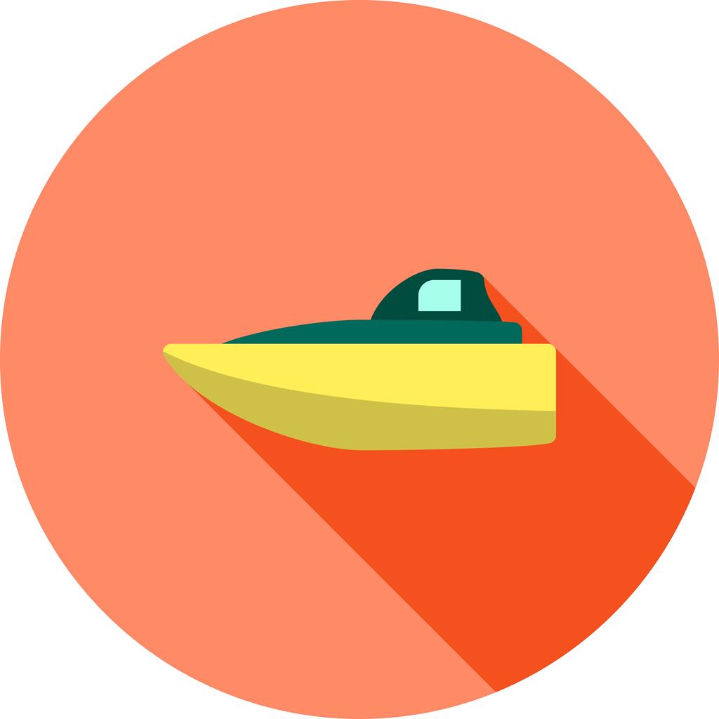 Speed Boat Flat Shadowed Icon