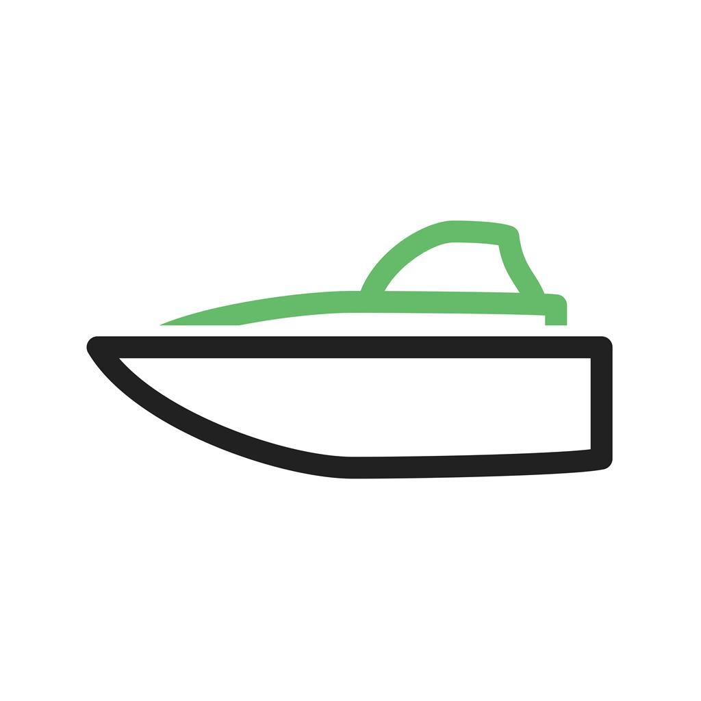 Speed Boat Line Green Black Icon
