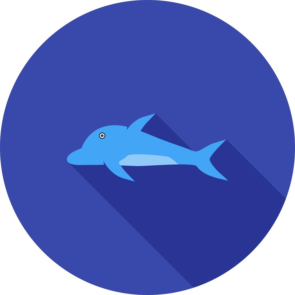 Dolphin Flat Shadowed Icon