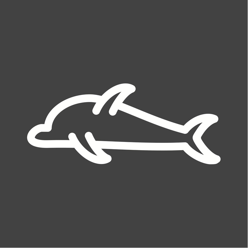 Dolphin Line Inverted Icon