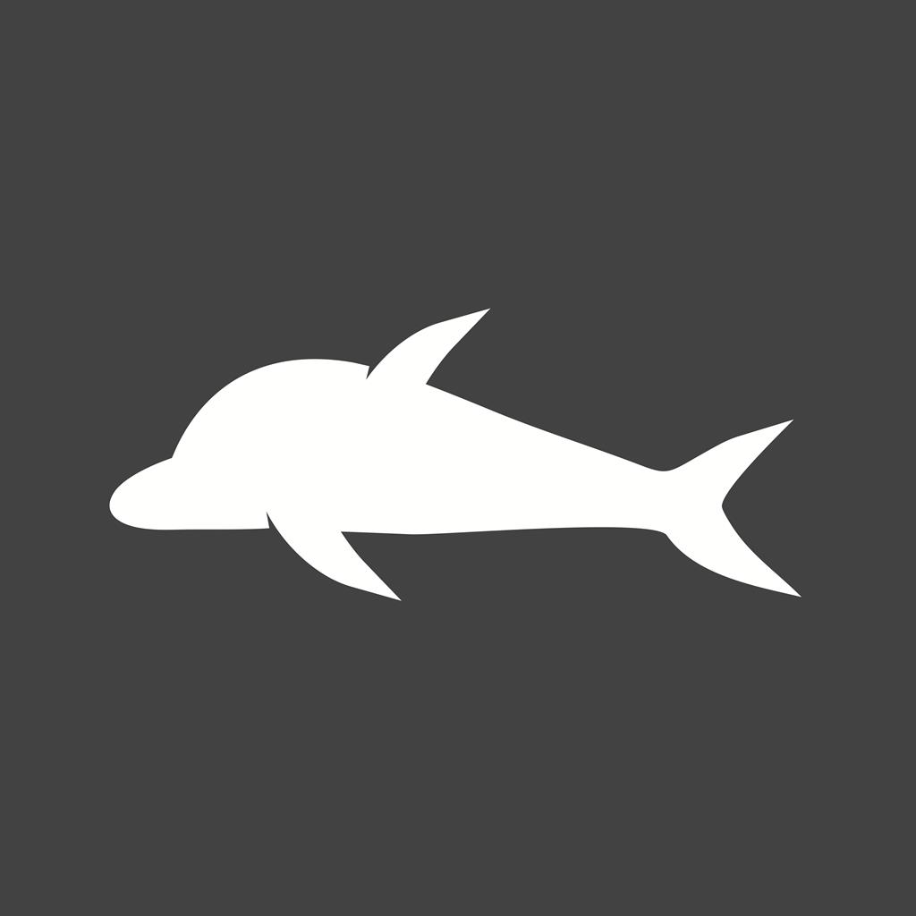 Dolphin Glyph Inverted Icon