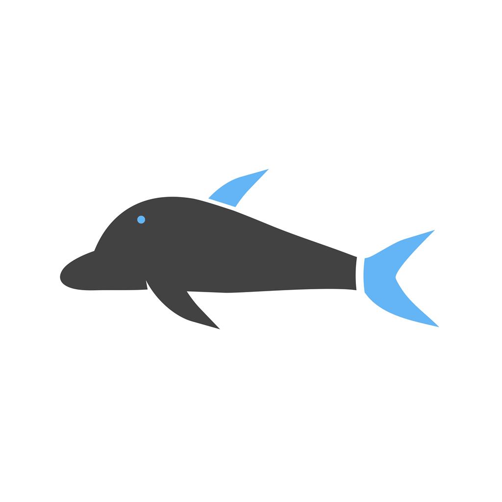 Dolphin Blue Black Icon