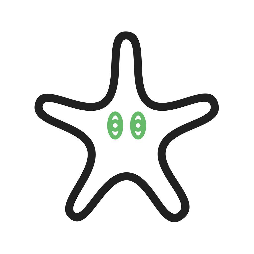 Starfish Line Green Black Icon