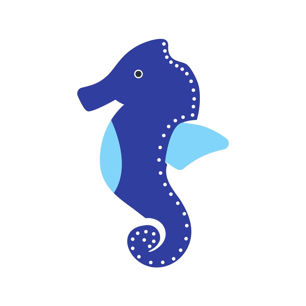 Sea Horse Flat Multicolor Icon