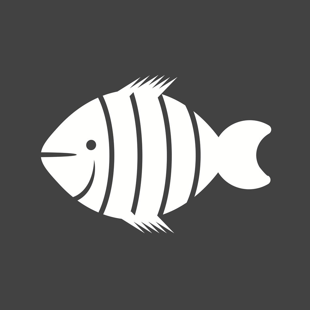 Clown Fish Glyph Inverted Icon