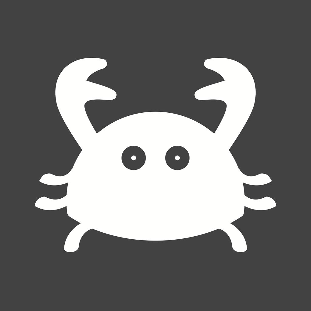 Crab Glyph Inverted Icon