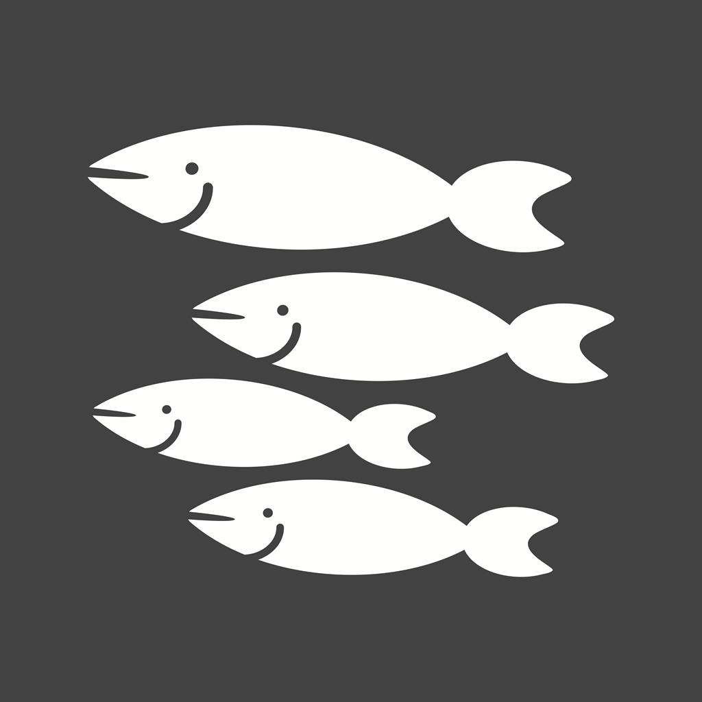 Small Fish Glyph Inverted Icon