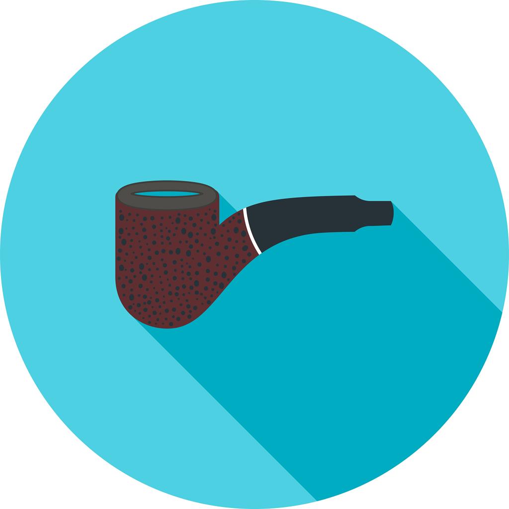 Smoking Pipe Flat Shadowed Icon