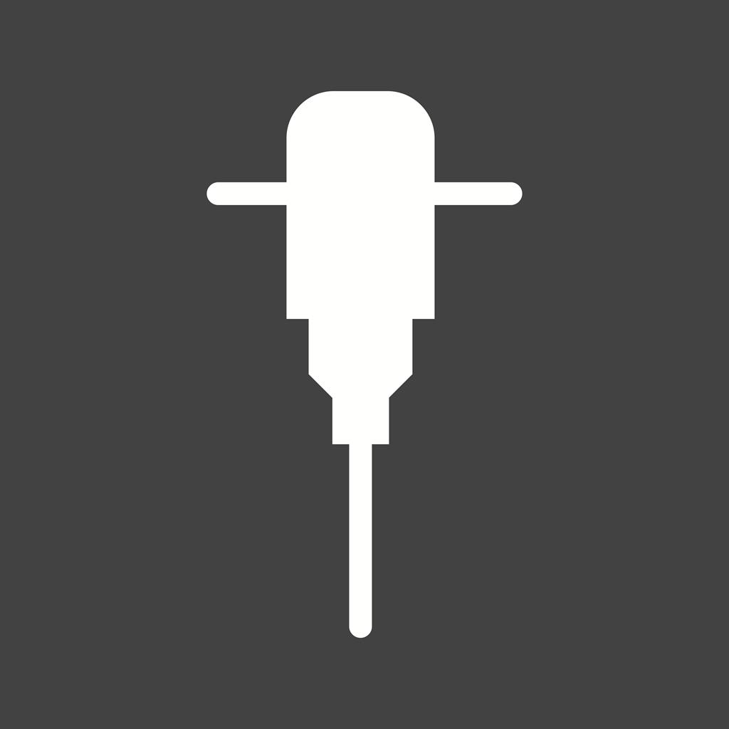 Jack Hammer Glyph Inverted Icon - IconBunny