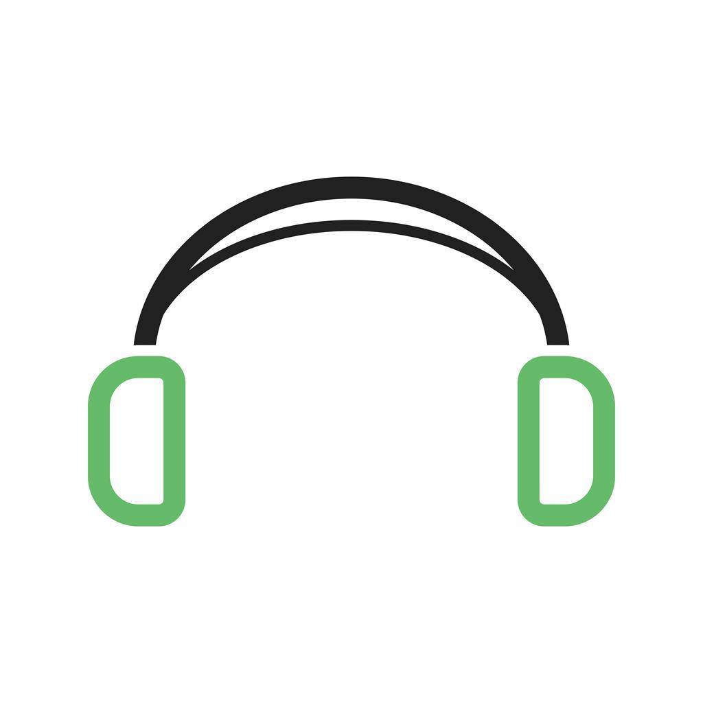 Headphones Line Green Black Icon