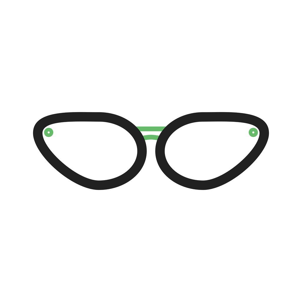 Sunglasses Line Green Black Icon