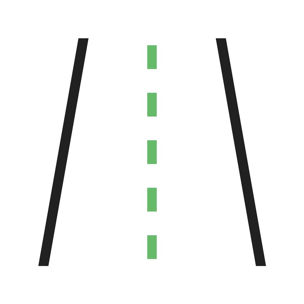 Road Line Green Black Icon - IconBunny
