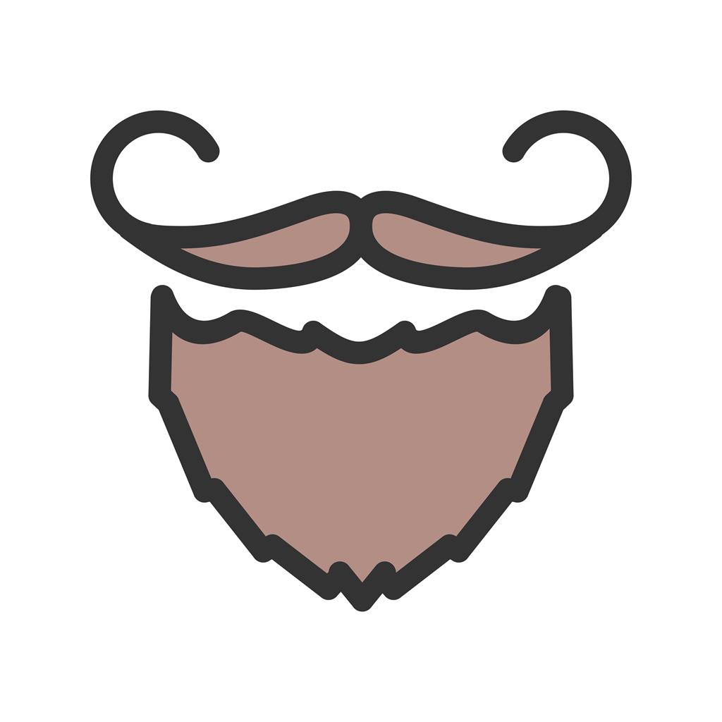 Beard and Moustache I Line Filled Icon