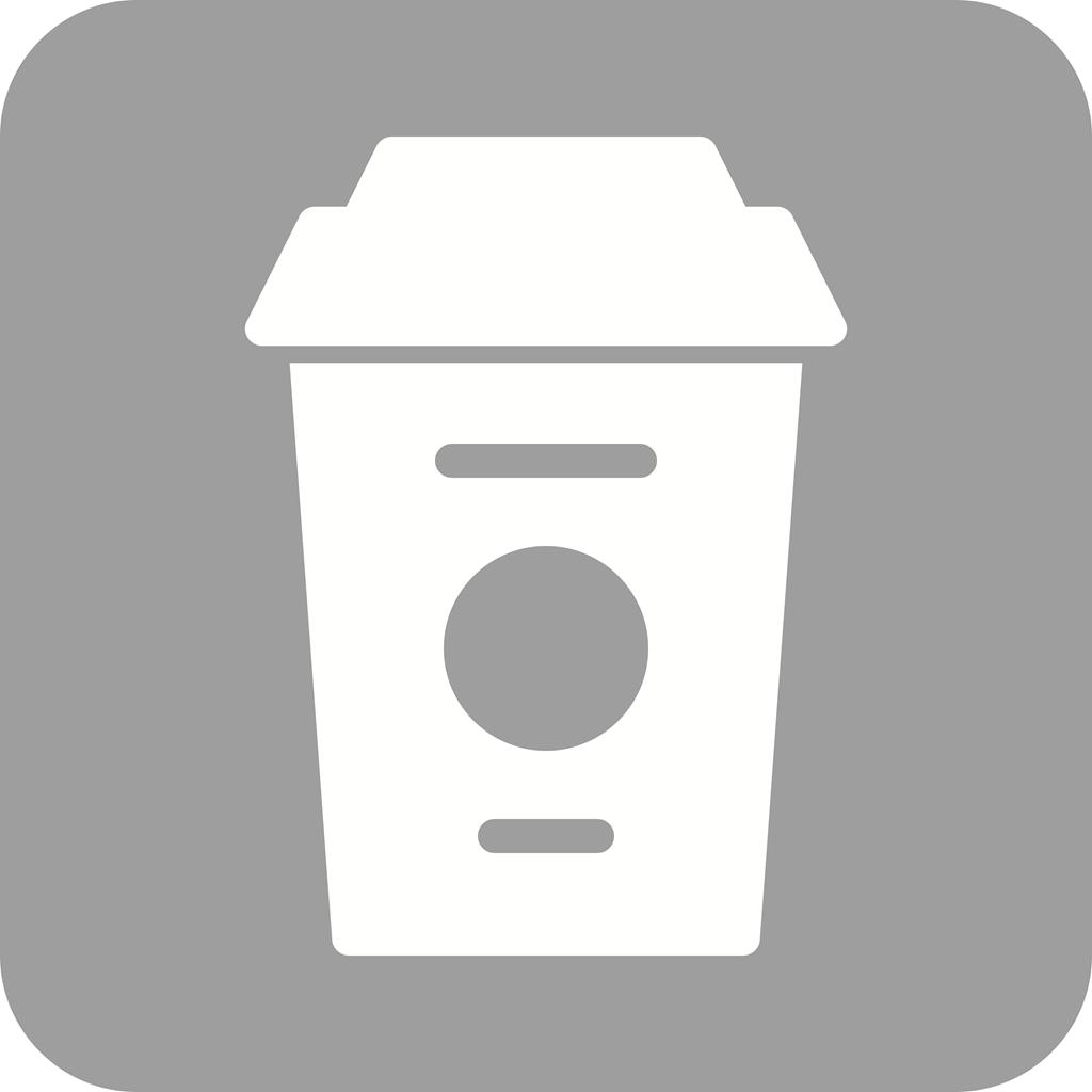 Coffee Cup Flat Round Corner Icon