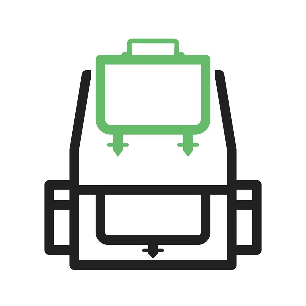 Backpack Line Green Black Icon