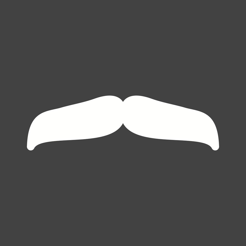 Moustache II Glyph Inverted Icon