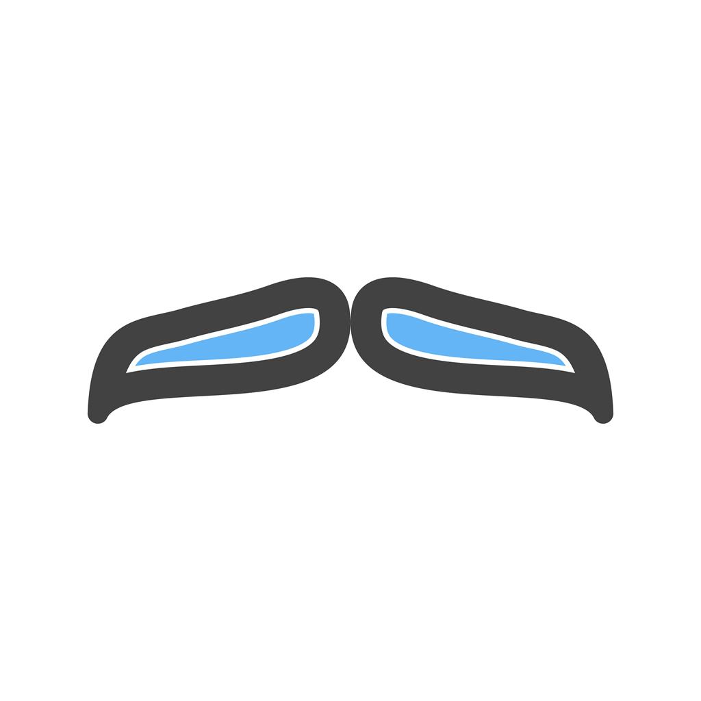Moustache II Blue Black Icon
