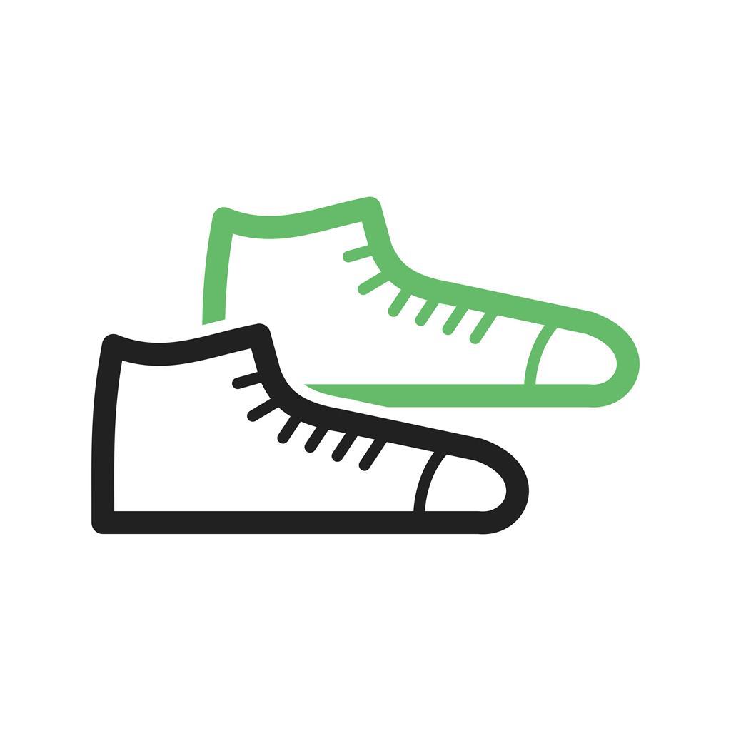 Sneakers Line Green Black Icon