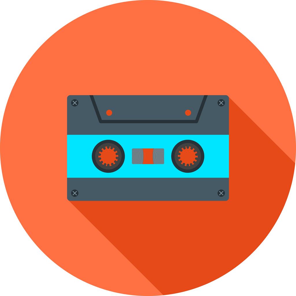 Casette Flat Shadowed Icon
