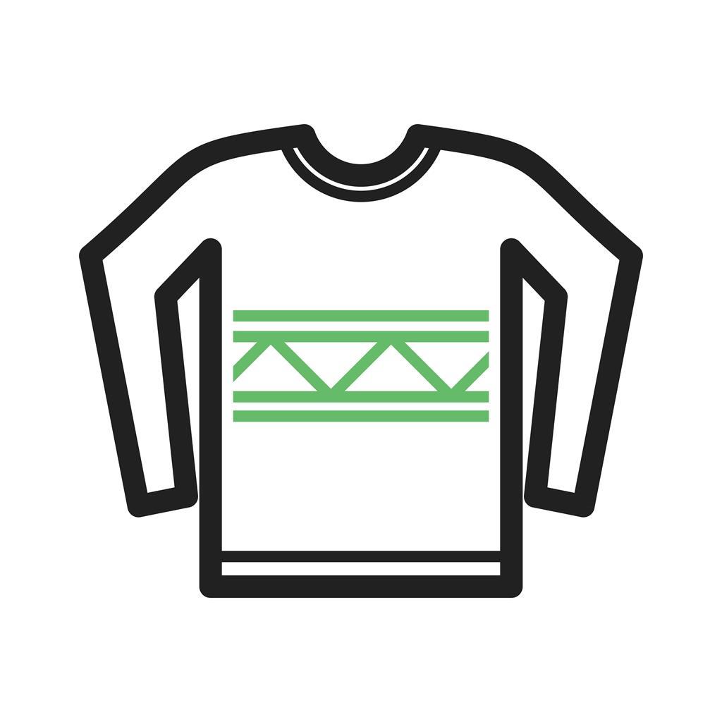 Sweater Line Green Black Icon