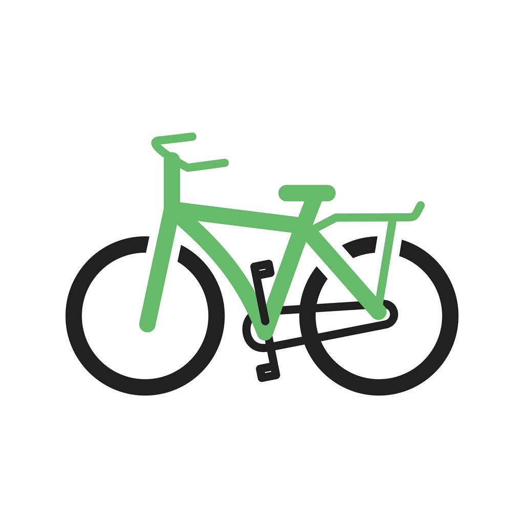 Bicycle I Line Green Black Icon