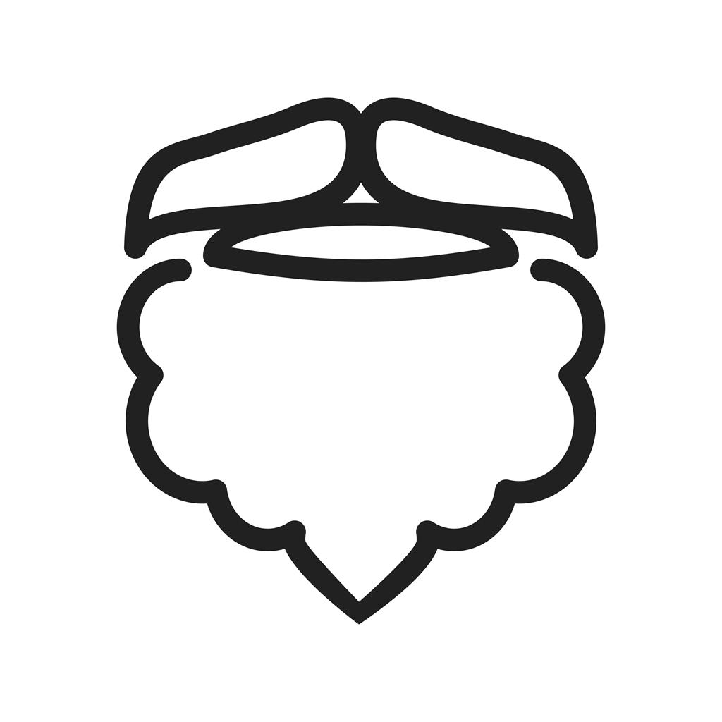 Beard and Moustache II Line Icon