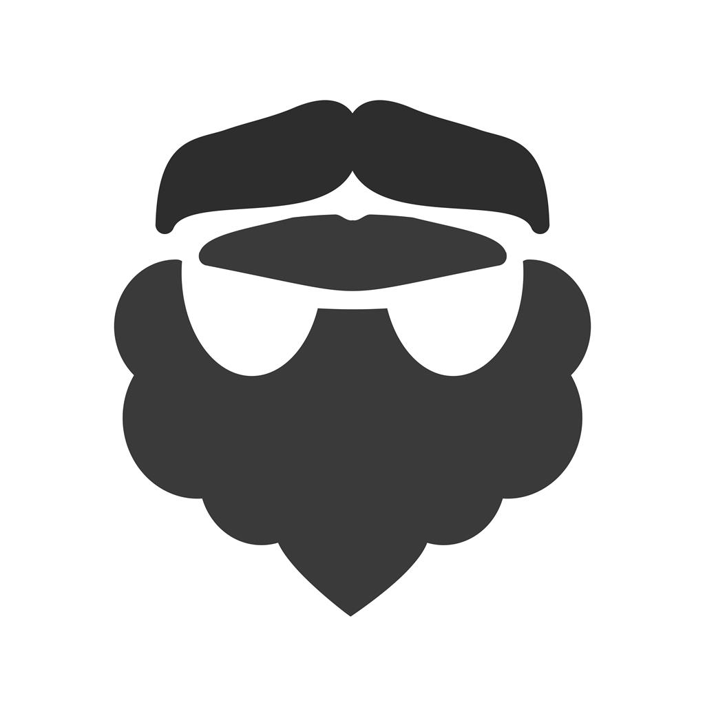 Beard and Moustache II Greyscale Icon
