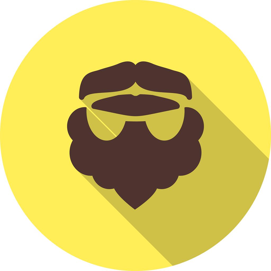 Beard and Moustache II Flat Shadowed Icon