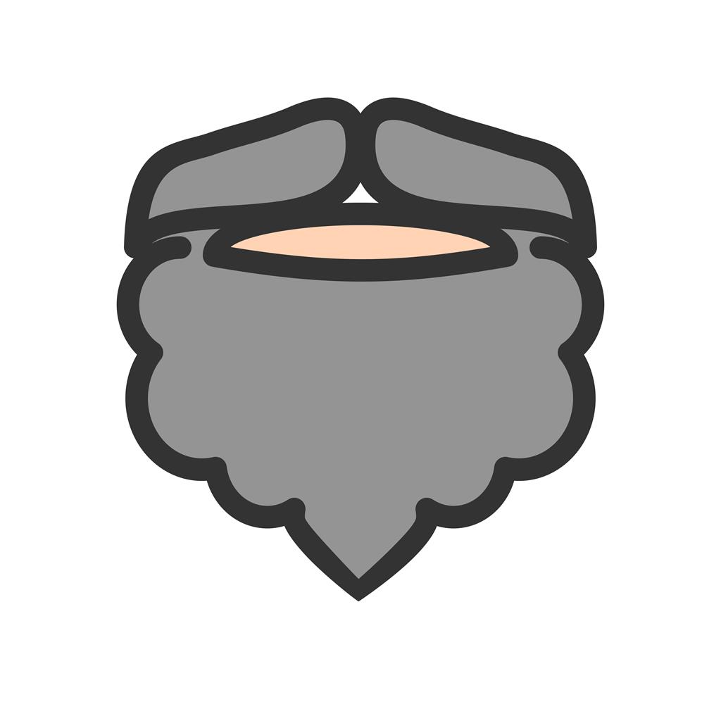 Beard and Moustache II Line Filled Icon