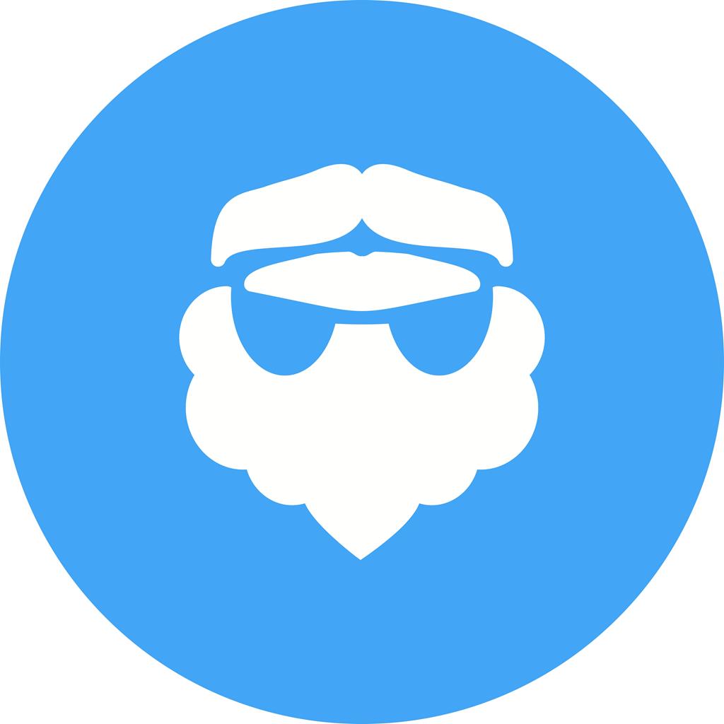 Beard and Moustache II Flat Round Icon