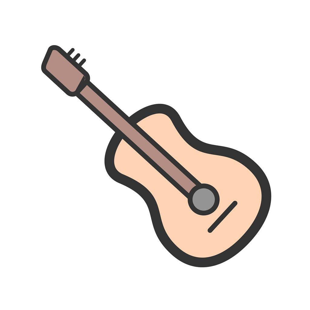 Guitar Line Filled Icon