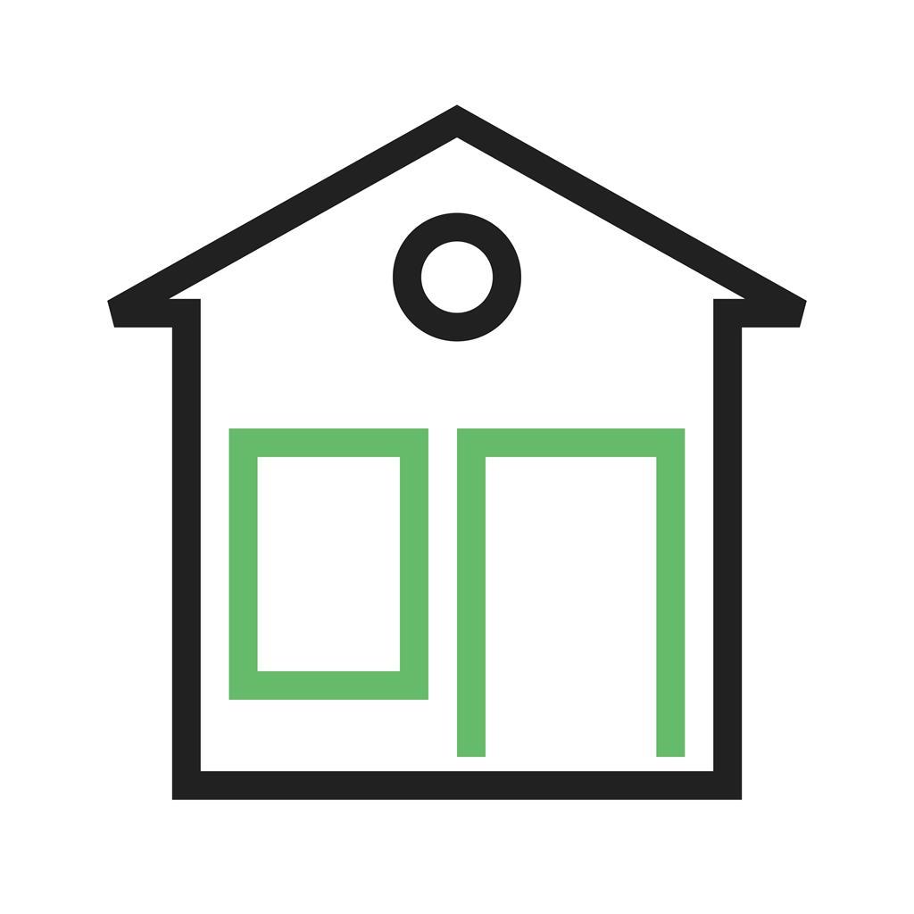 House Line Green Black Icon - IconBunny