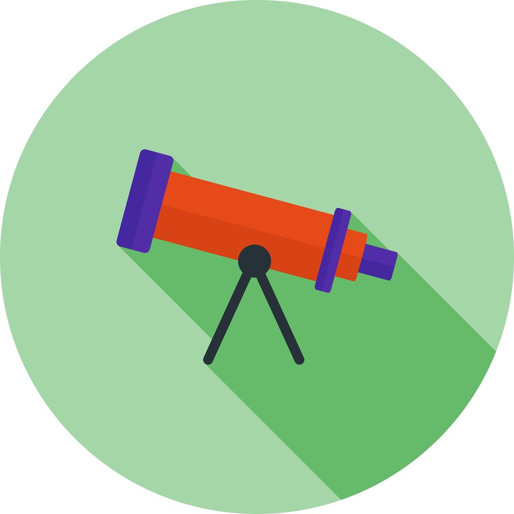 Telescope Flat Shadowed Icon