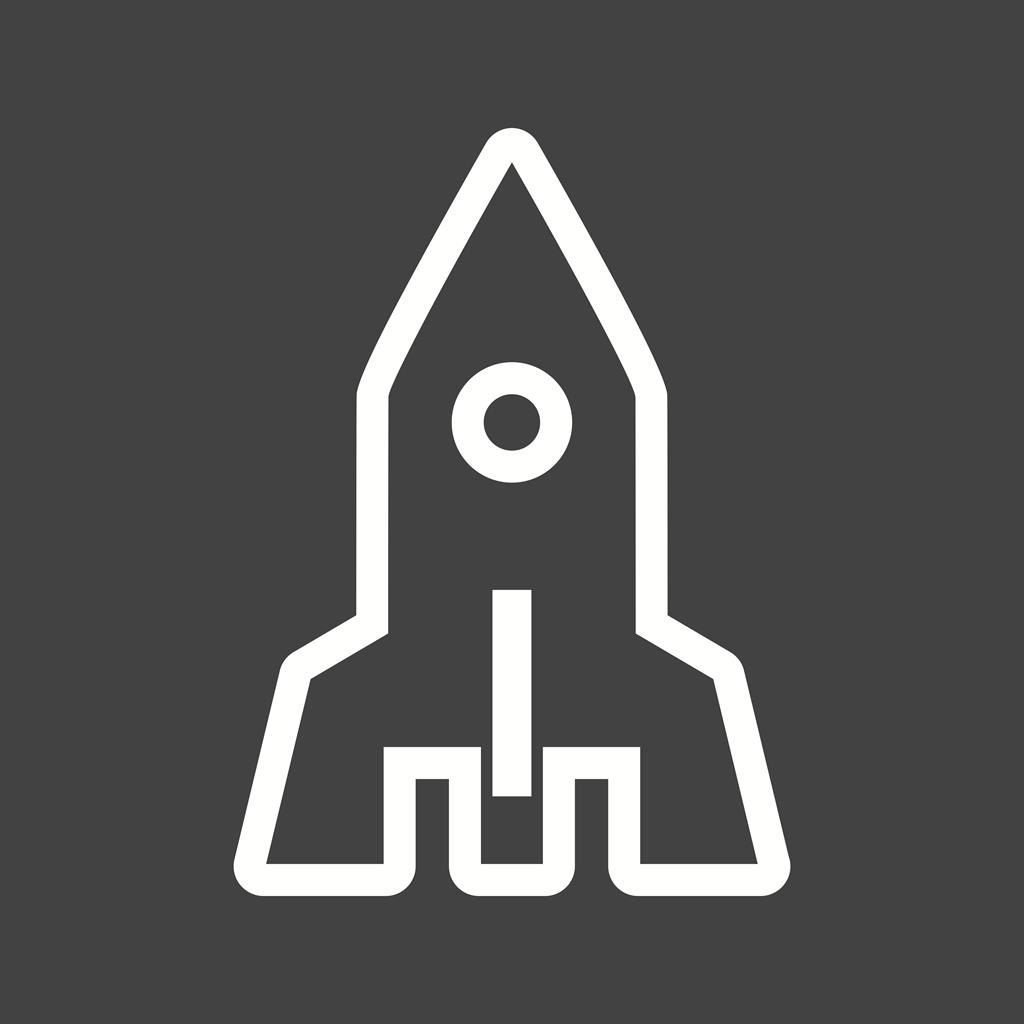 Rocket I Line Inverted Icon